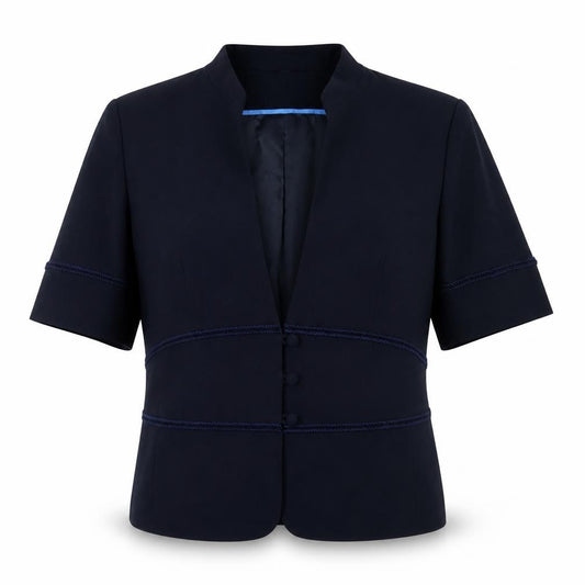 Klass Collection Women's Blue Size 14 Short Sleeve Blazer