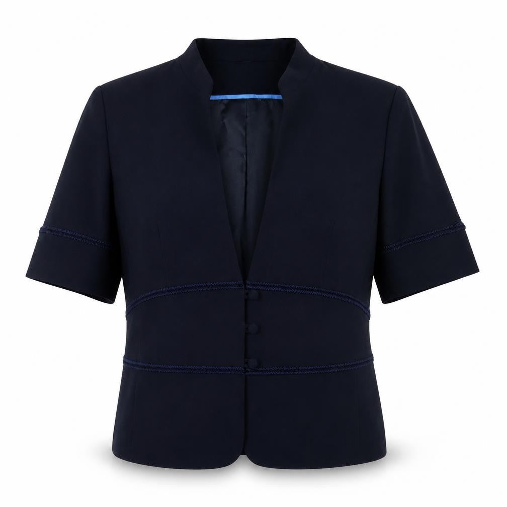 Klass Collection Women's Blue Size 14 Short Sleeve Blazer