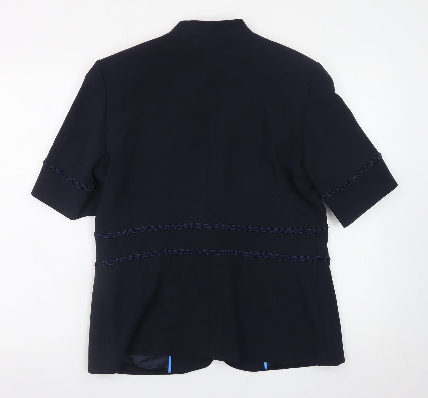 Klass Collection Women's Blue Size 14 Short Sleeve Blazer