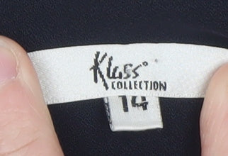Klass Collection Women's Blue Size 14 Short Sleeve Blazer