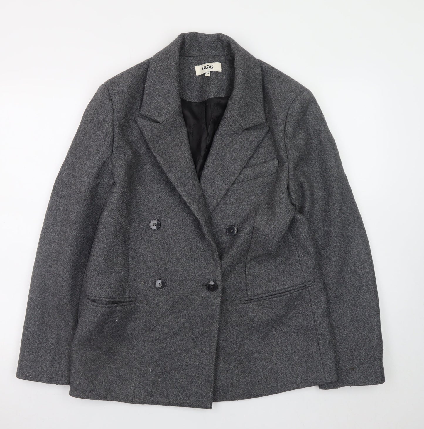 Balzac Paris Women’s Grey Wool Blazer Jacket Size 10
