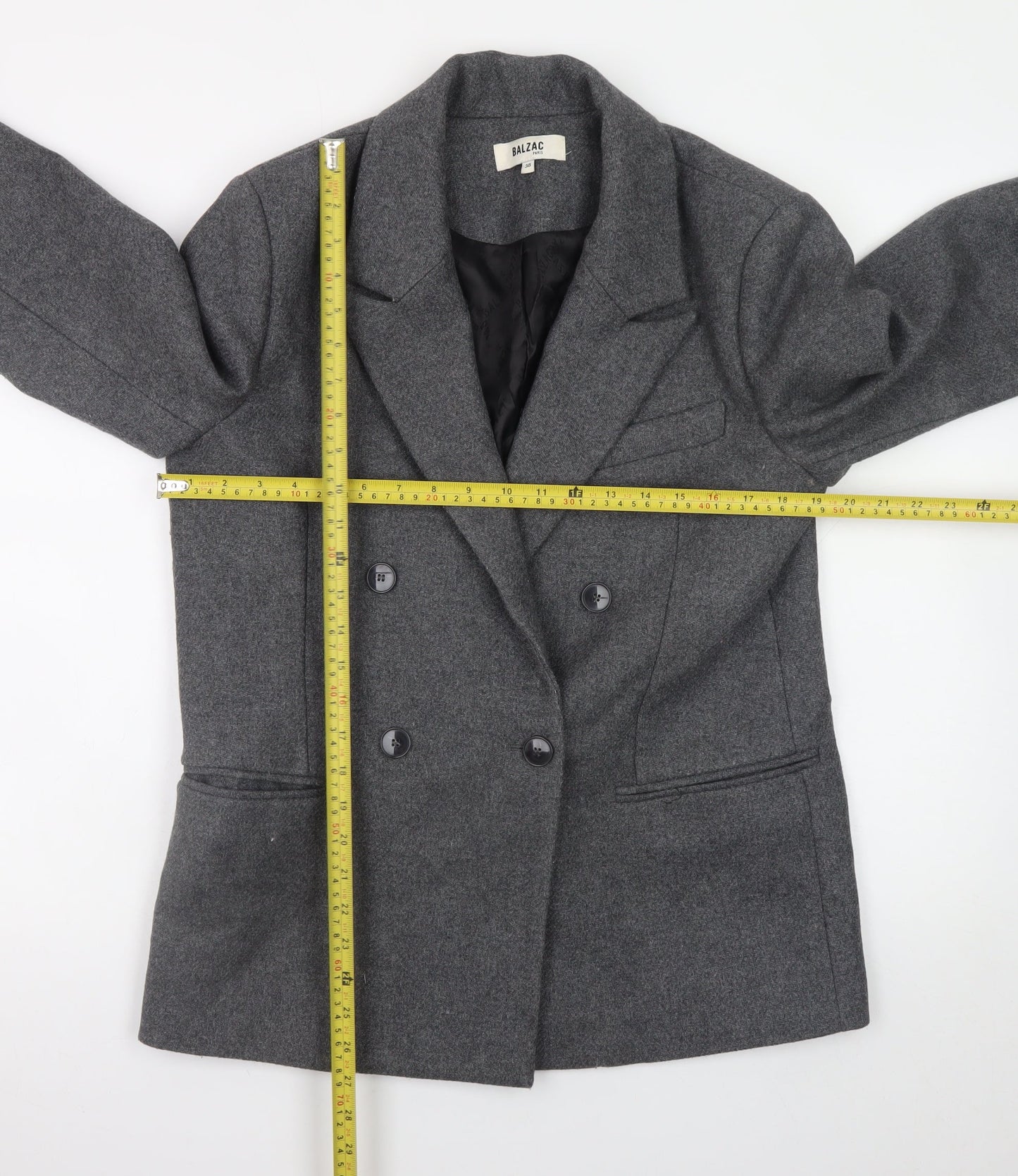 Balzac Paris Women’s Grey Wool Blazer Jacket Size 10