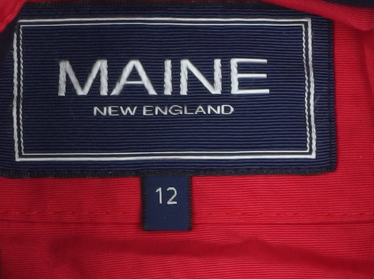 Maine New England Women's Red Waterproof Parka Jacket Size 12