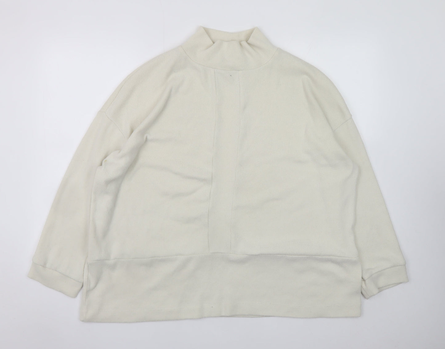 Tu Women’s Ivory Mock Neck Long Sleeve Relaxed Fit Jumper Size 18