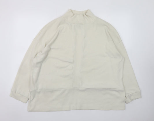 Tu Women’s Ivory Mock Neck Long Sleeve Relaxed Fit Jumper Size 18