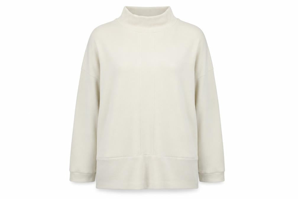 Tu Women’s Ivory Mock Neck Long Sleeve Relaxed Fit Jumper Size 18