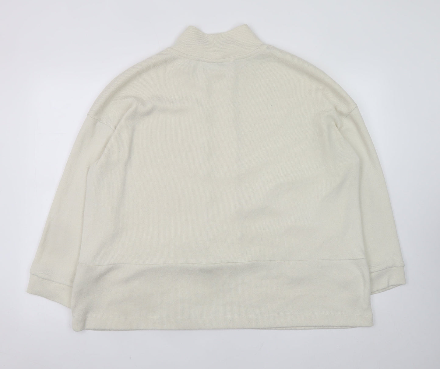 Tu Women’s Ivory Mock Neck Long Sleeve Relaxed Fit Jumper Size 18