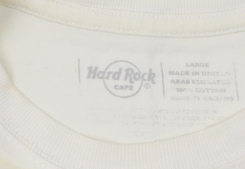 Hard Rock Cafe London Beige Men's Large Vintage Cotton T-Shirt