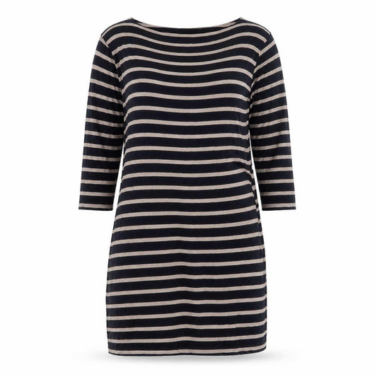 Olsen Womens Black Striped 3/4 Sleeve V-Neck Wrap Dress Size 14