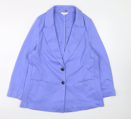 Cotton Traders Womens Blue Blazer Size 12 Lined Polyester Jacket