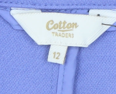 Cotton Traders Womens Blue Blazer Size 12 Lined Polyester Jacket