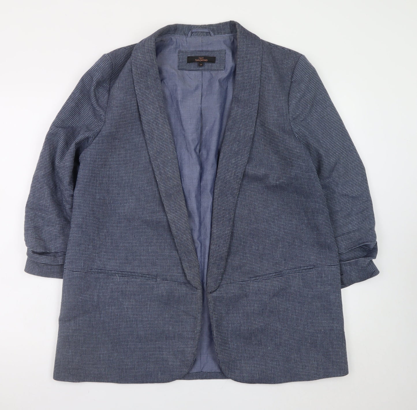 Next Women Blue Check Blazer Jacket Size 20 Regular Fit