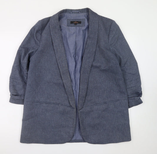 Next Women Blue Check Blazer Jacket Size 20 Regular Fit