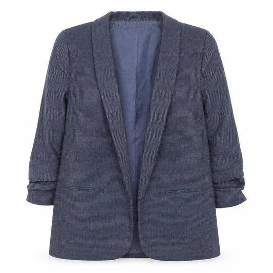 Next Women Blue Check Blazer Jacket Size 20 Regular Fit