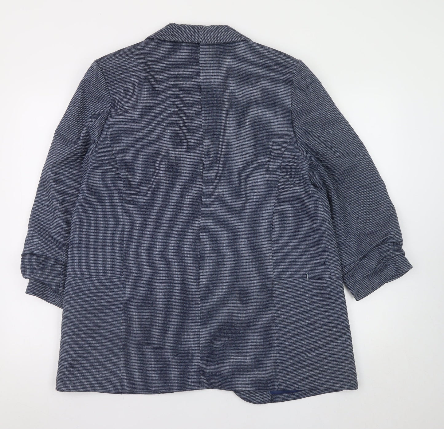 Next Women Blue Check Blazer Jacket Size 20 Regular Fit