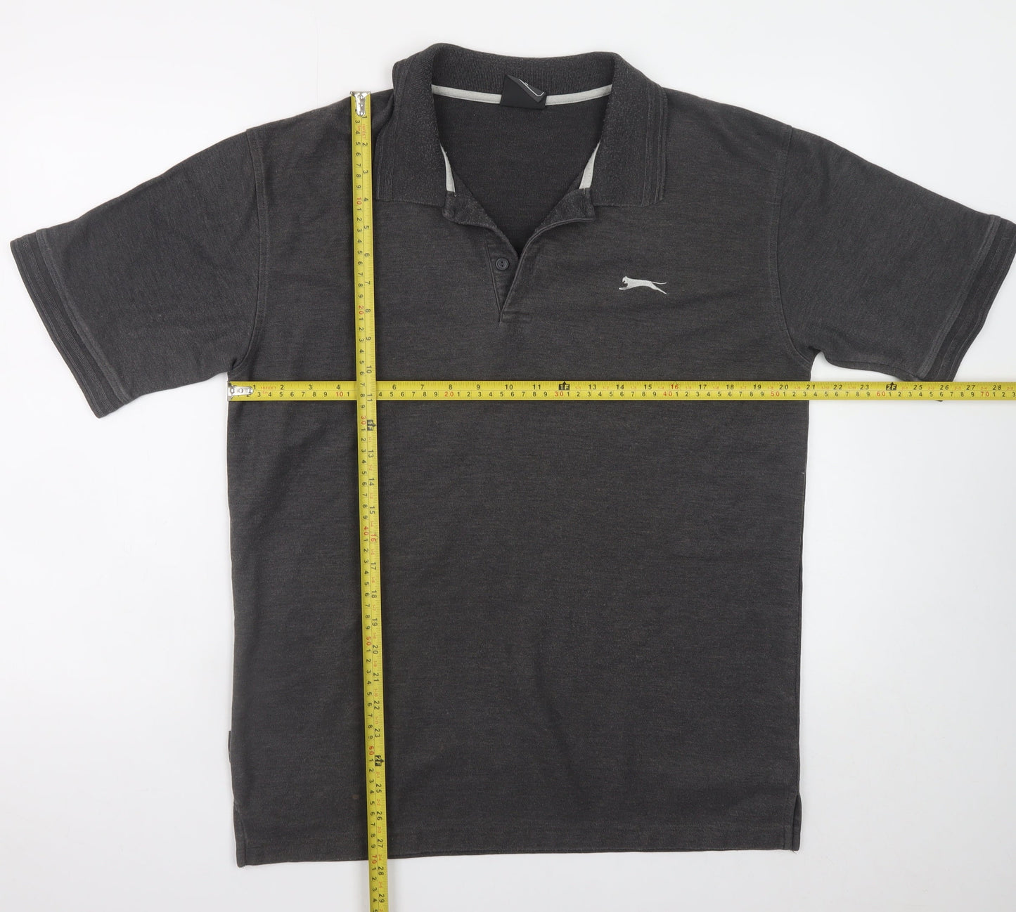Slazenger Men’s Grey Polo Shirt L Regular Fit Lightweight Sports Top