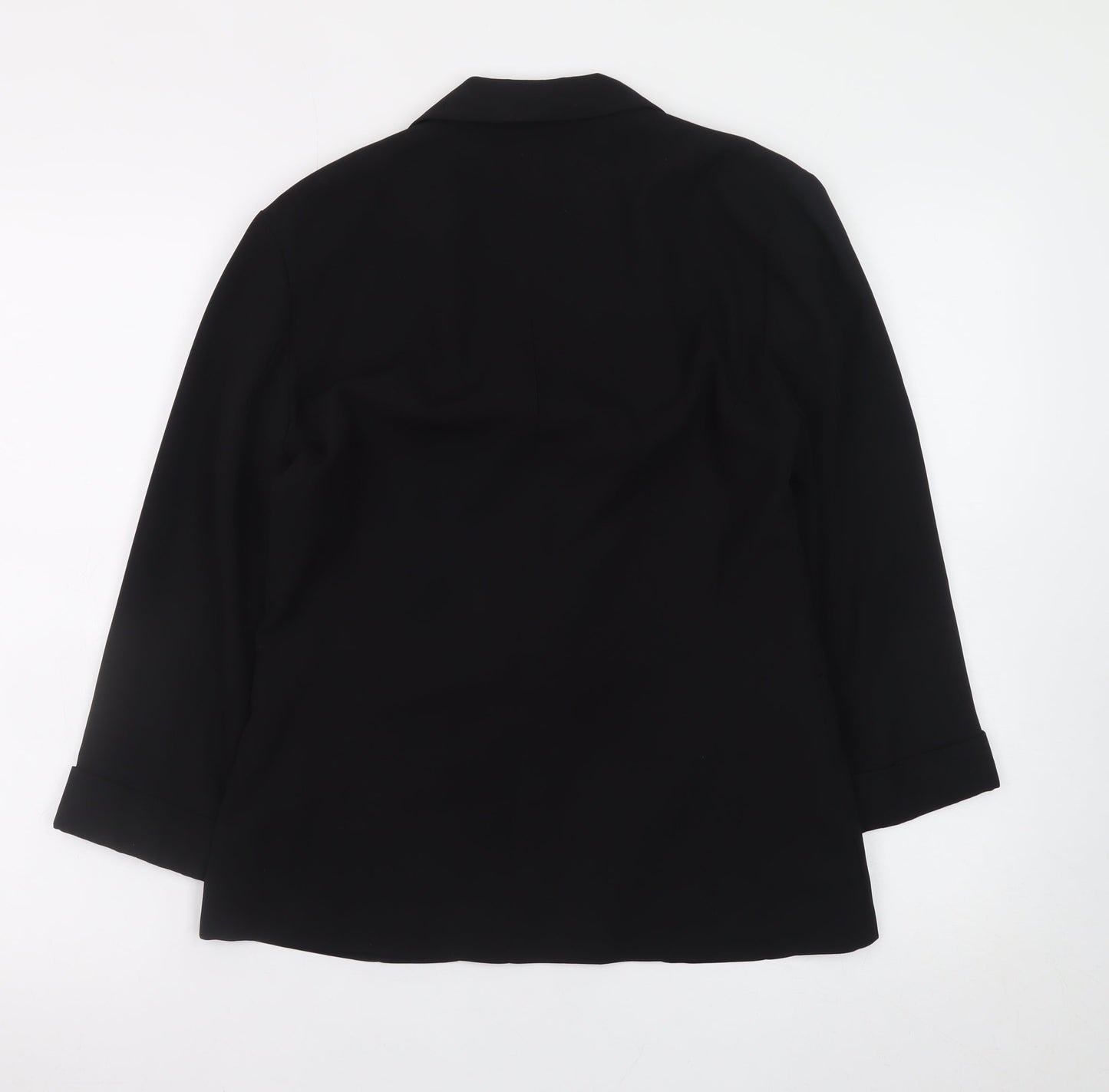 New Look Women Black Size 12 Classic Lined Open Blazer Jacket