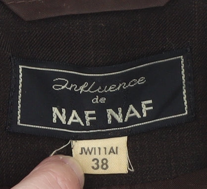 NAF NAF Women’s Brown Polyester Blazer Size 10 Classic Work Jacket