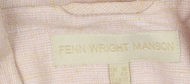 Fenn Wright Manson Women's Pink Silk Blend Blazer UK 16 Classic Style