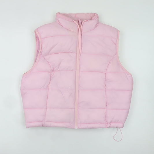 Primark Women's Pink Puffer Sleeveless Waistcoat Size M 12/14