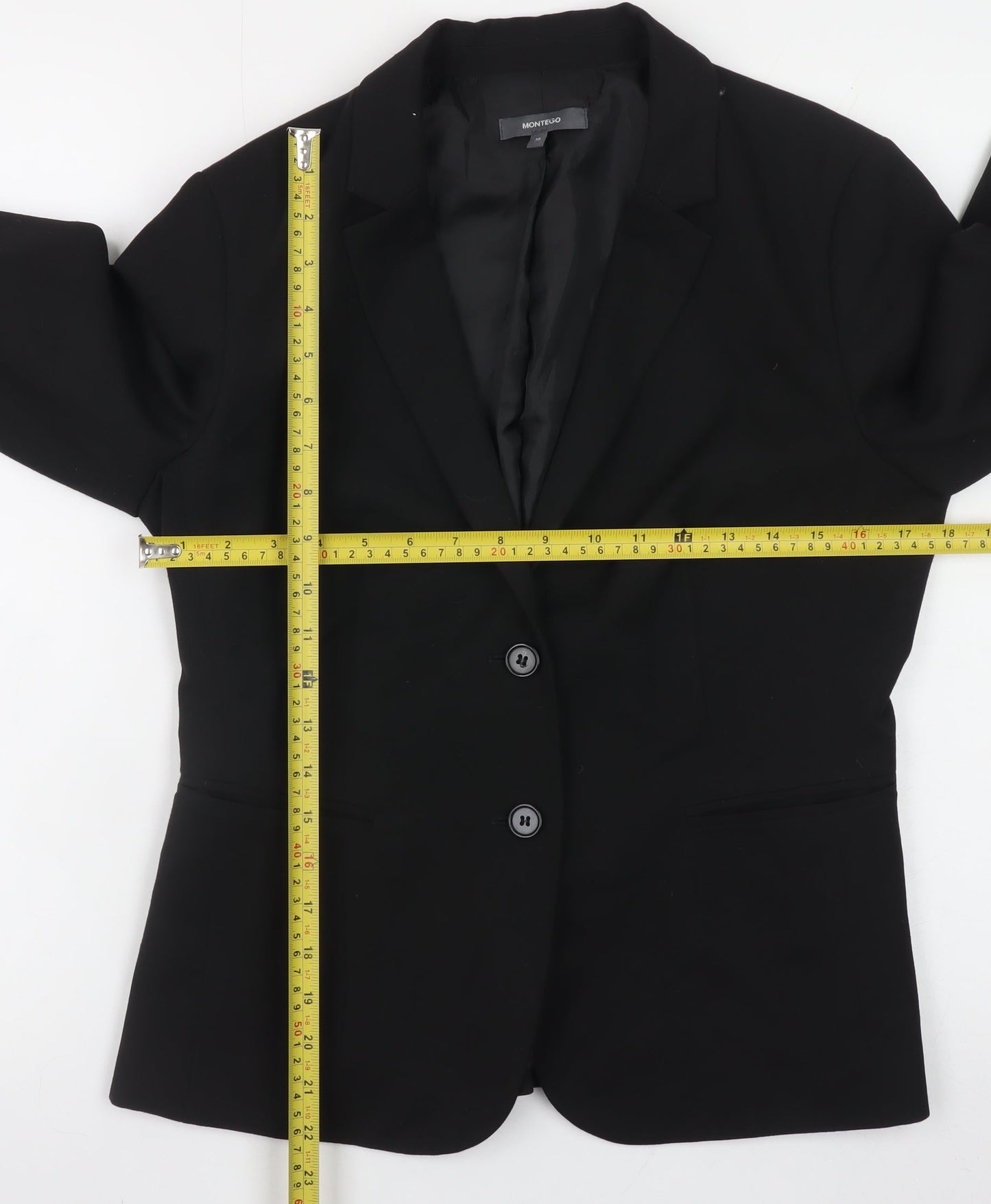 Montego Women’s Black Blazer Jacket Size 10 Regular Fit Workwear