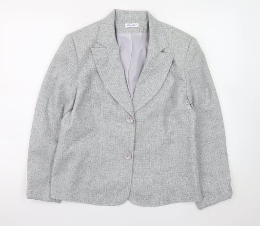 Damart Women Grey Blazer Jacket Size 16 Classic Workwear Style