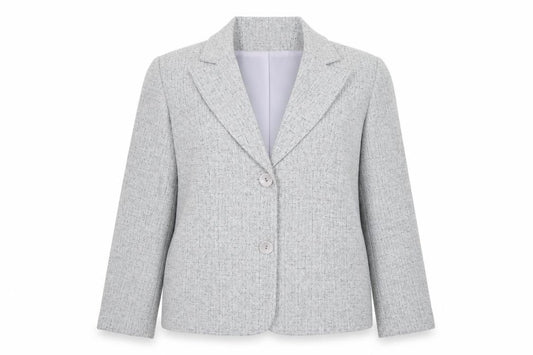 Damart Women Grey Blazer Jacket Size 16 Classic Workwear Style