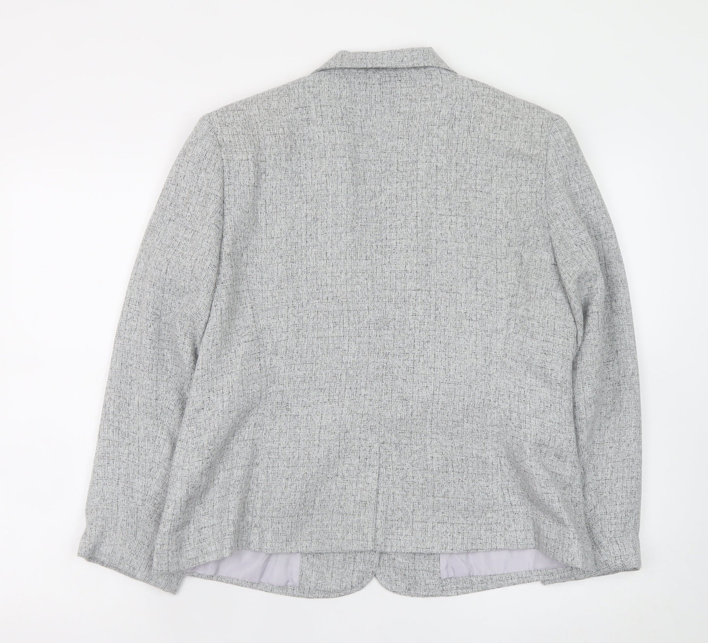 Damart Women Grey Blazer Jacket Size 16 Classic Workwear Style