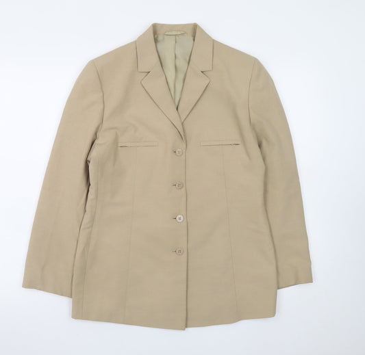Next Women’s Beige Wool Blazer Size 12 Classic Formal Jacket