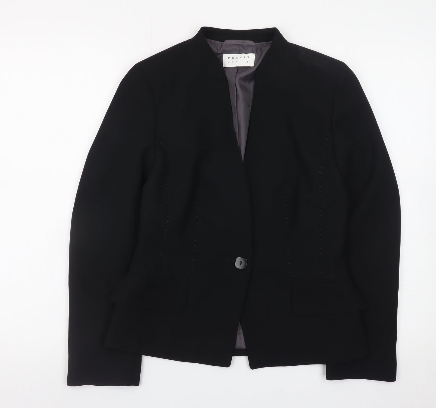 Precis Petite Women's Black Size 8 Blazer Single-Breasted Jacket