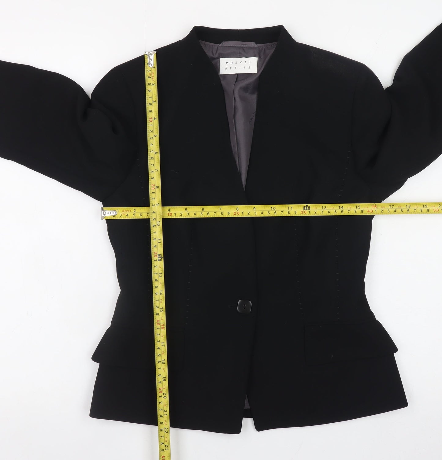 Precis Petite Women's Black Size 8 Blazer Single-Breasted Jacket
