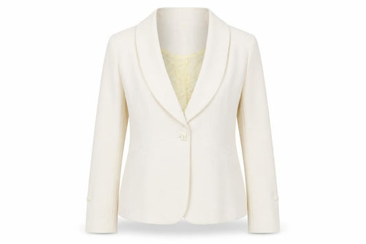 Wallis Women Ivory Blazer Size 16 Lined Polyester Business Jacket