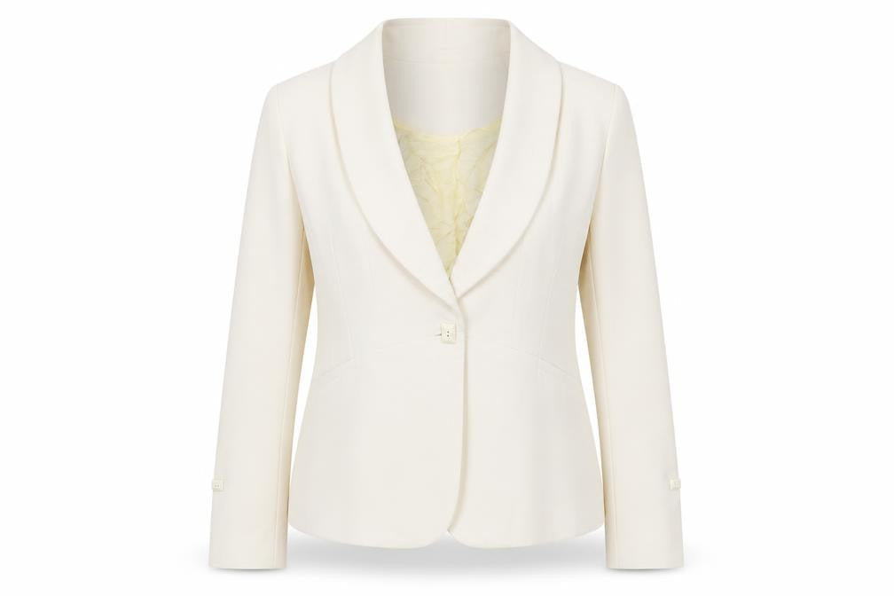 Wallis Women Ivory Blazer Size 16 Lined Polyester Business Jacket
