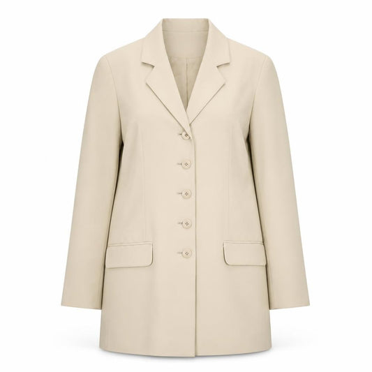 Modern Classics Women Beige Long Blazer Jacket UK 12 Polyester Lined