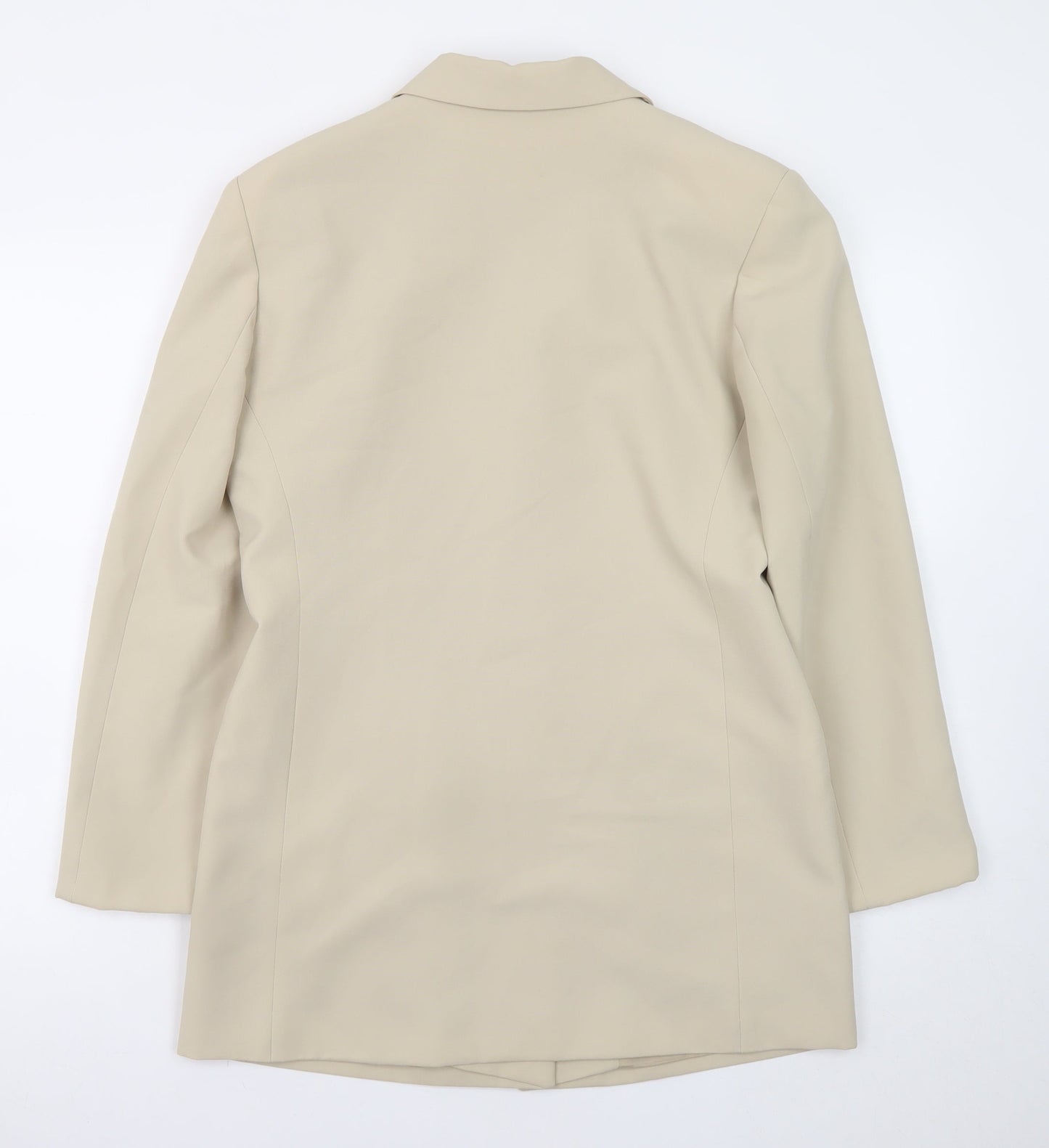 Modern Classics Women Beige Long Blazer Jacket UK 12 Polyester Lined