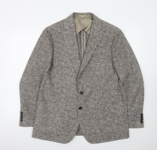 Marks and Spencer Men's Grey Wool Tweed Blazer 44 Regular Classic Fit