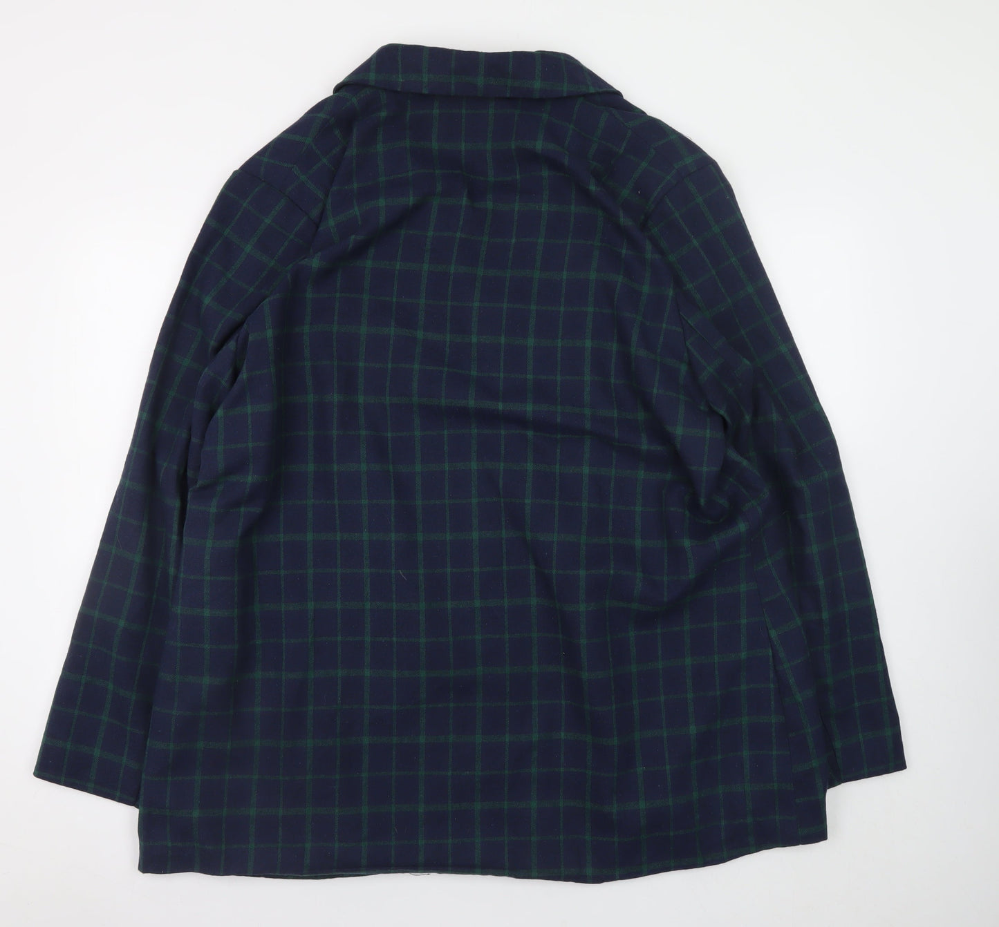 Heartbreak Women Navy Green Check Blazer Jacket Size 22 Cotton Blend