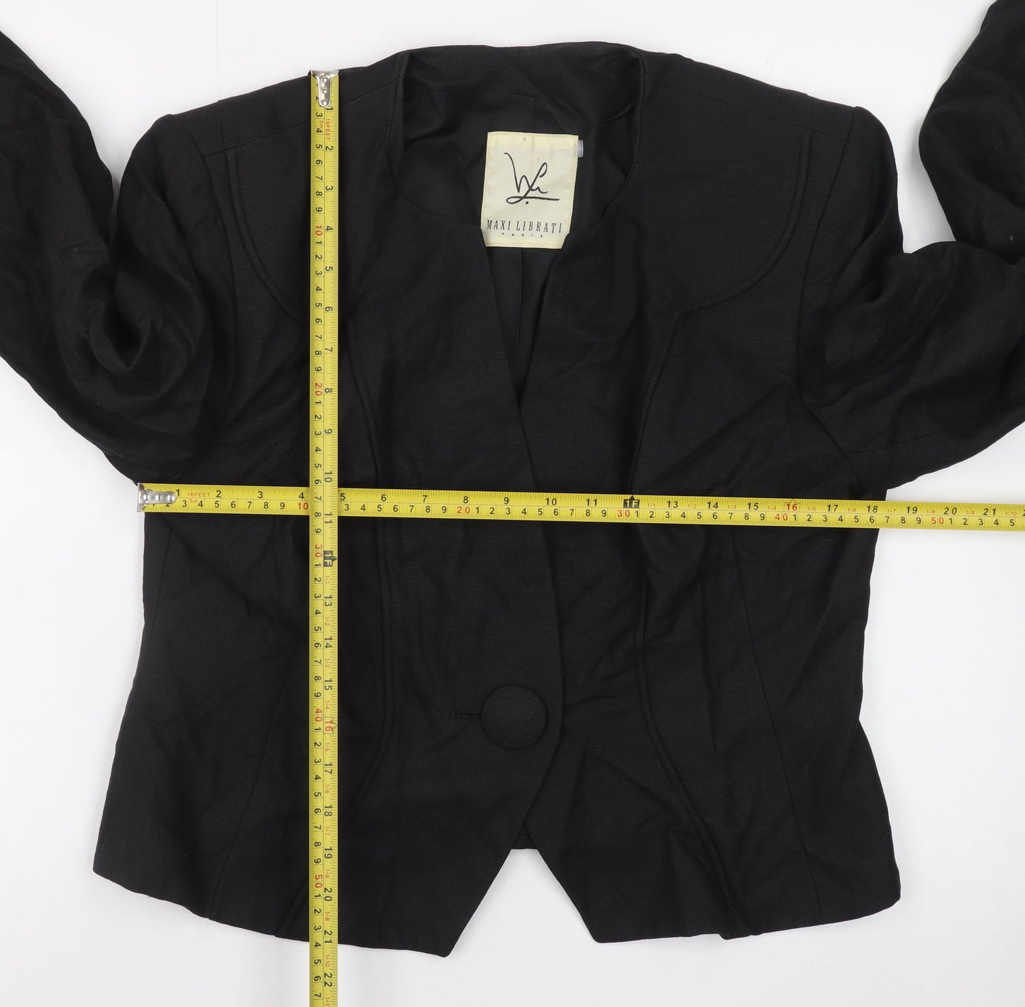 Maxi Librati Womens Black Wool Blazer Size 18 Classic Formal Jacket