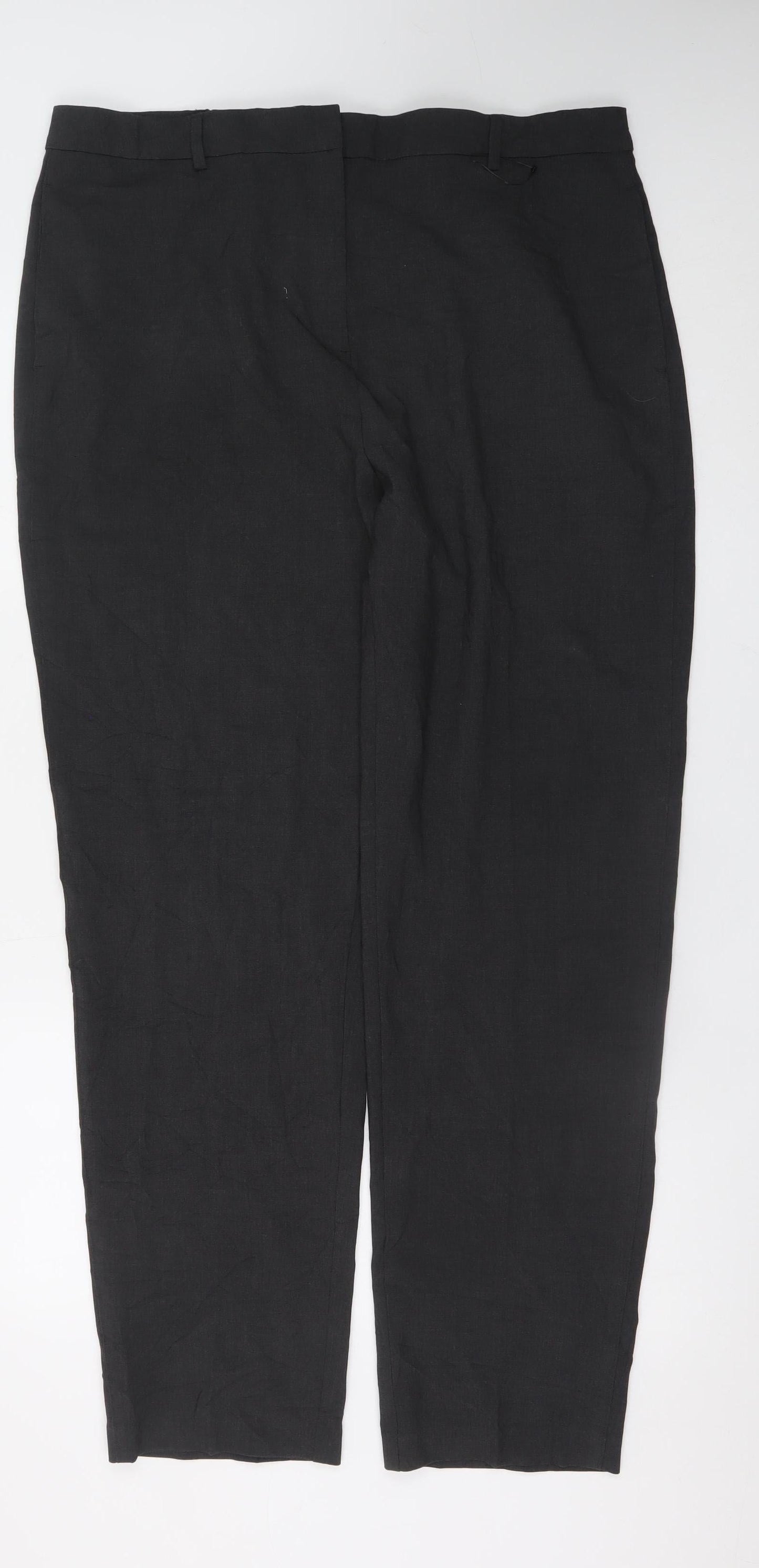 Marks and Spencer Women’s Black Regular Fit Stretch Trousers Size 18