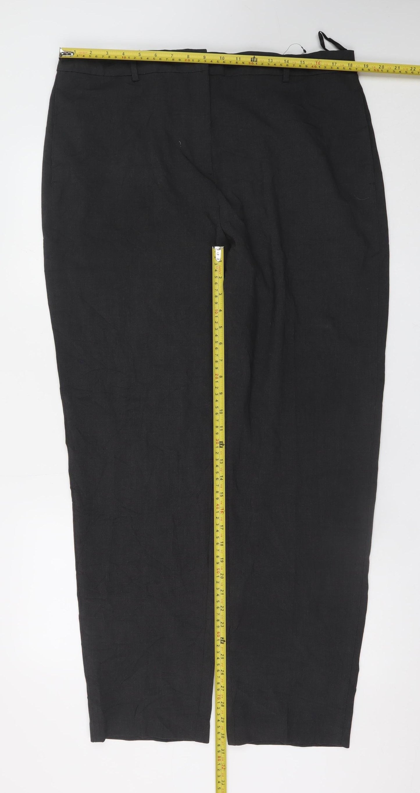 Marks and Spencer Women’s Black Regular Fit Stretch Trousers Size 18