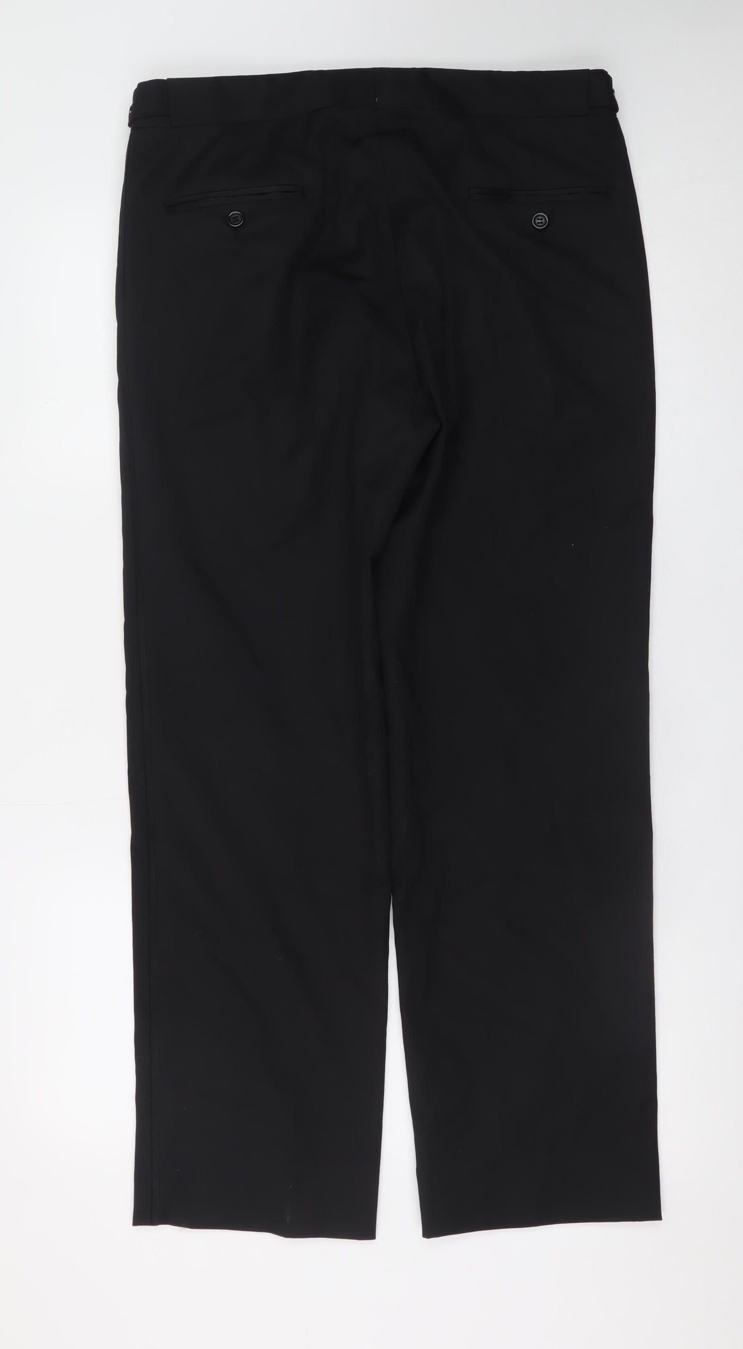 Alexander Dobell Men's Black Wool Blend Dress Trousers M