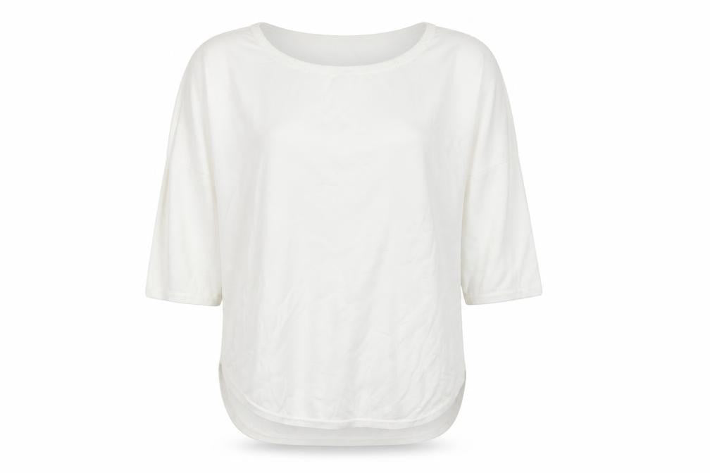 Mango Women White 8 Relaxed 3/4 Sleeve Pullover Jumper