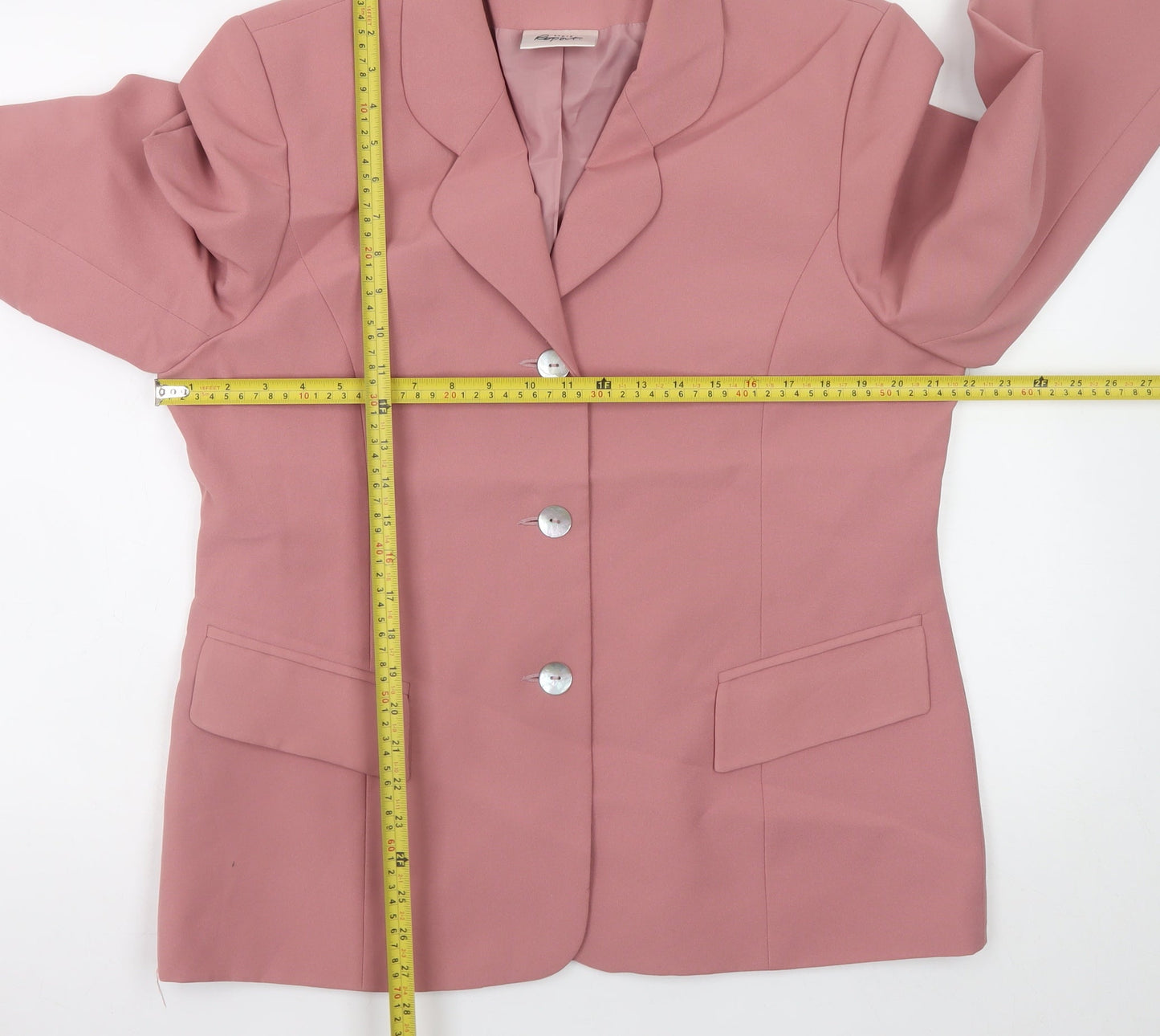Style Report Women Pink Polyester Blazer UK 18 Three-Button Jacket