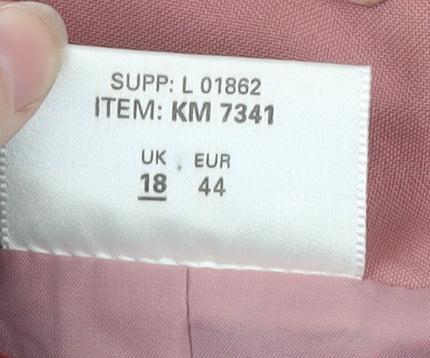 Style Report Women Pink Polyester Blazer UK 18 Three-Button Jacket