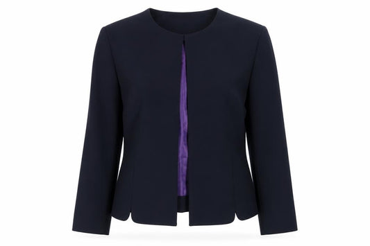 Brook Taverner Women's Black Wool Blend Lined Single-Breasted Suit Jacket Size 10