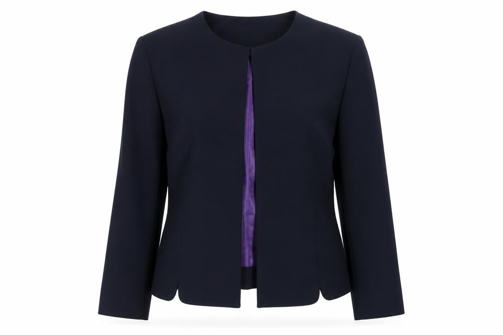 Brook Taverner Women's Black Wool Blend Lined Single-Breasted Suit Jacket Size 10
