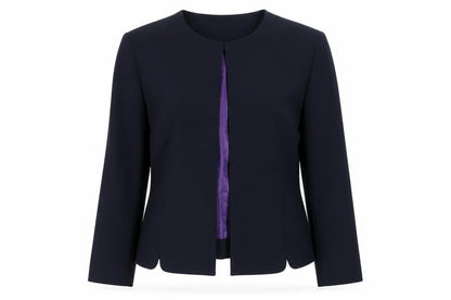 Brook Taverner Women's Black Wool Blend Lined Single-Breasted Suit Jacket Size 10