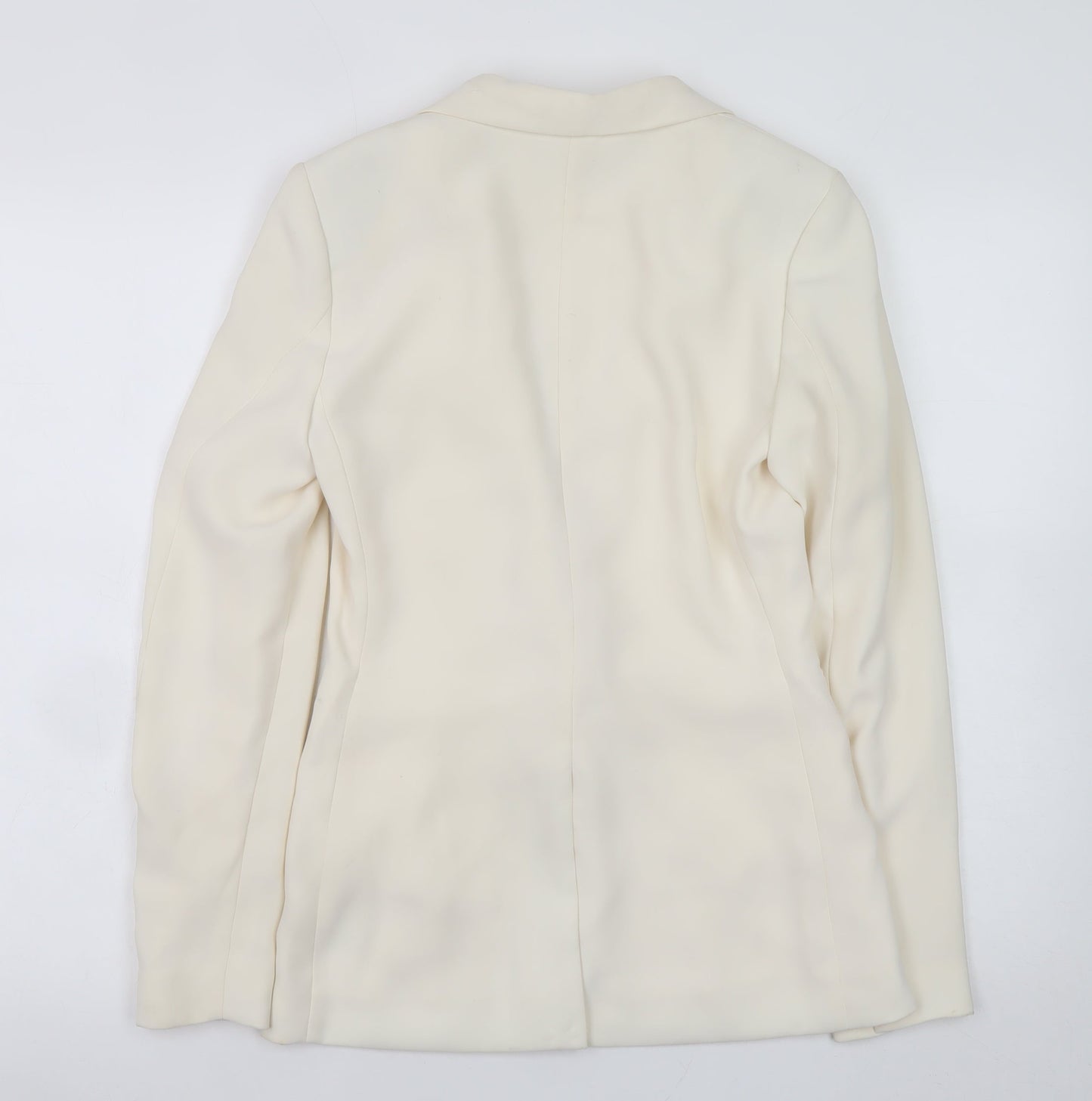 H&M Women Ivory Tailored One Button Blazer Size 6 Slim Fit