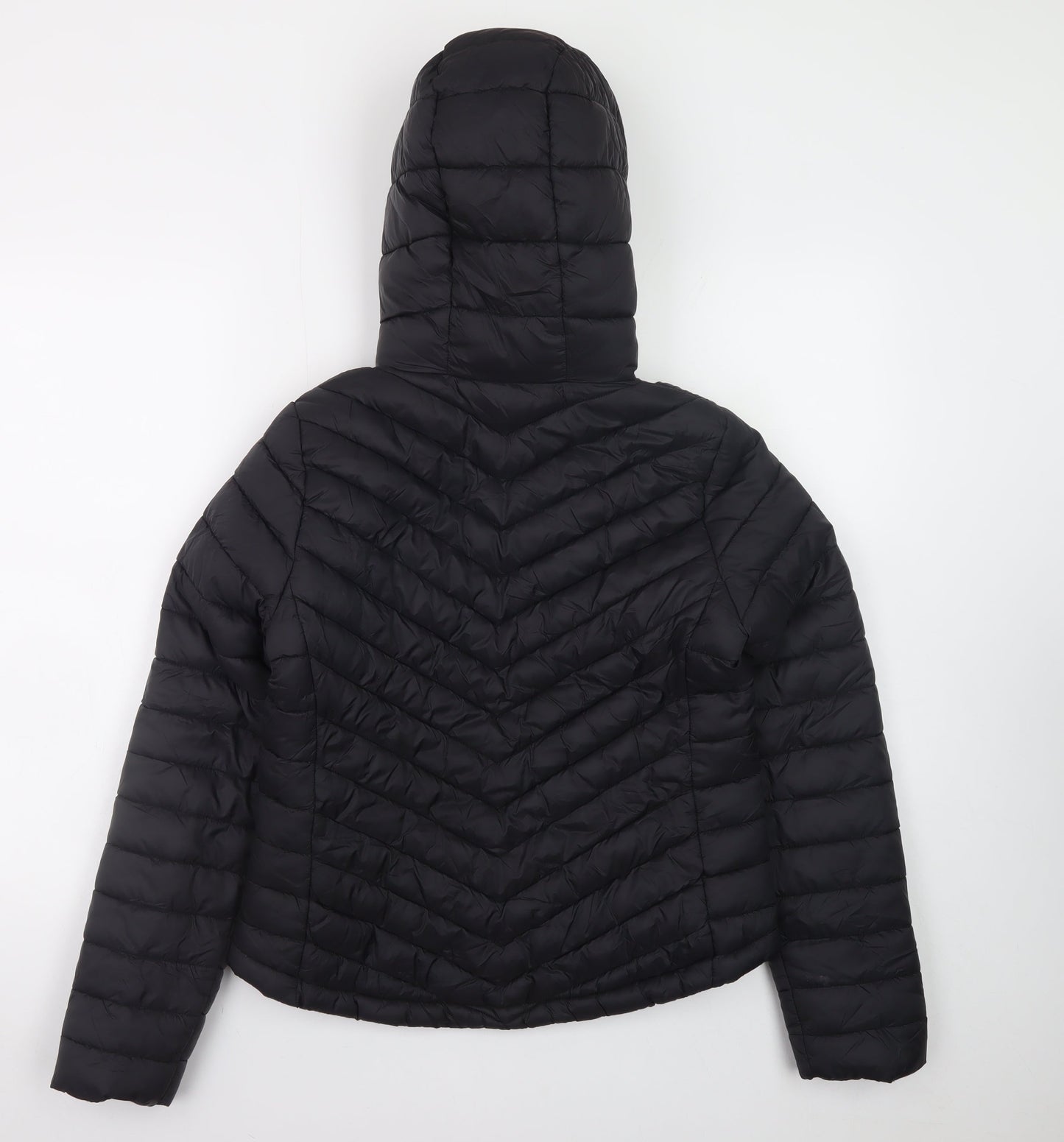 Primark Womens Black Quilted Puffer Hooded Jacket Size S
