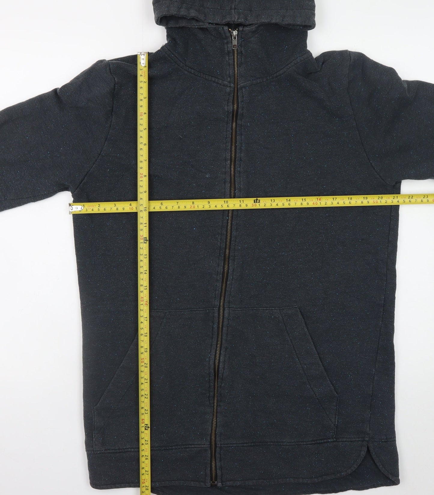 RVLT Revolution Mens Black Full Zip Hoodie Size L Cotton Blend